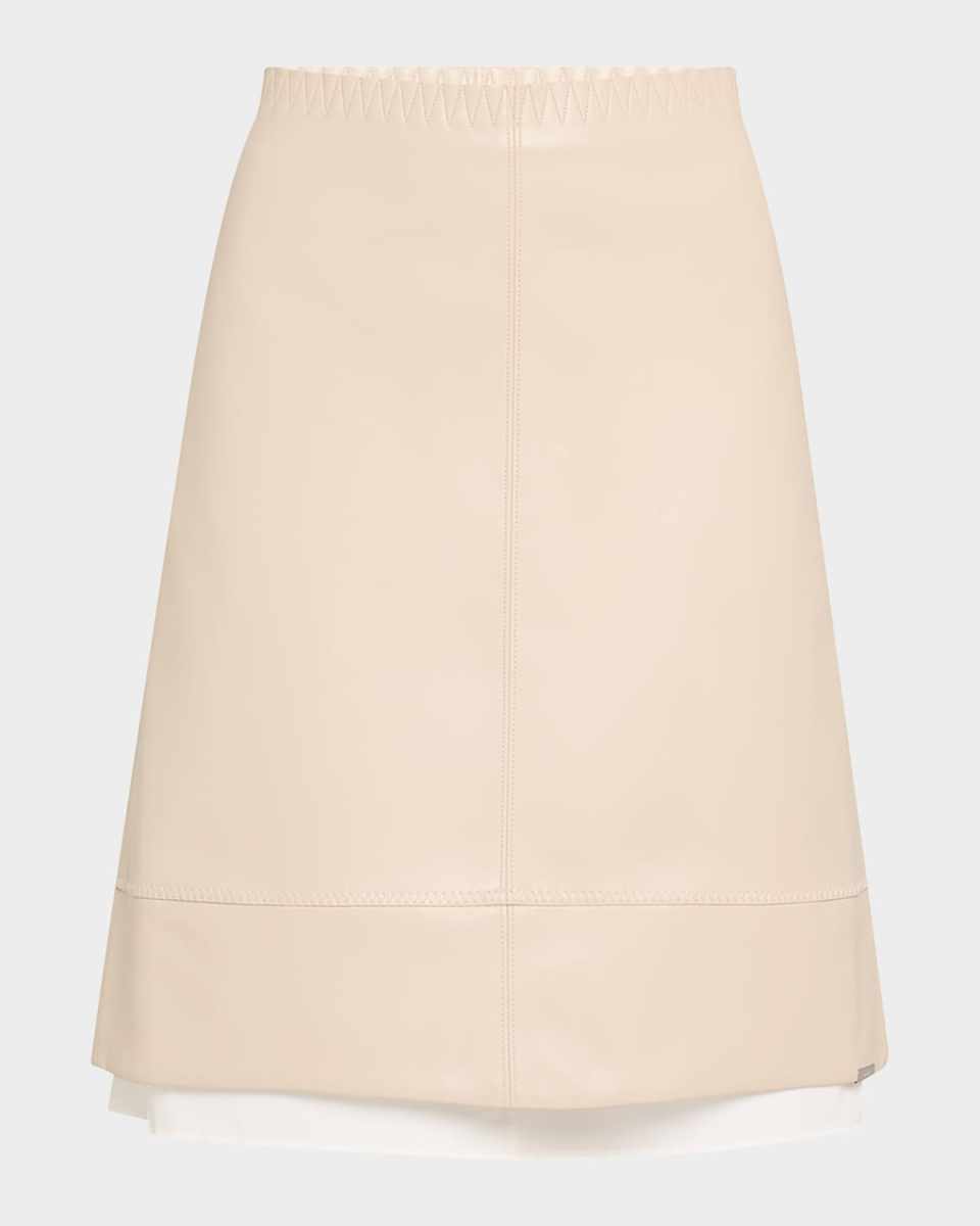 Aubria Layered Faux Leather Skirt
